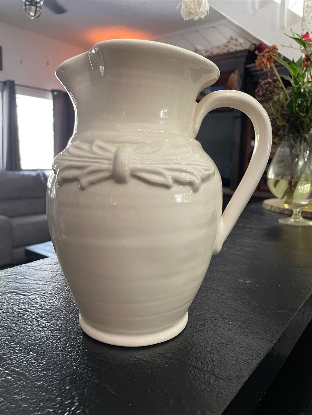 Made in Italy for Williams Sonoma Classic Cream Ceramic Pitcher -
